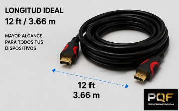 Inland 4K Ultra HD HDMI Cable 12 ft 3-Pack High Speed HDMI to HDMI Gold Plated