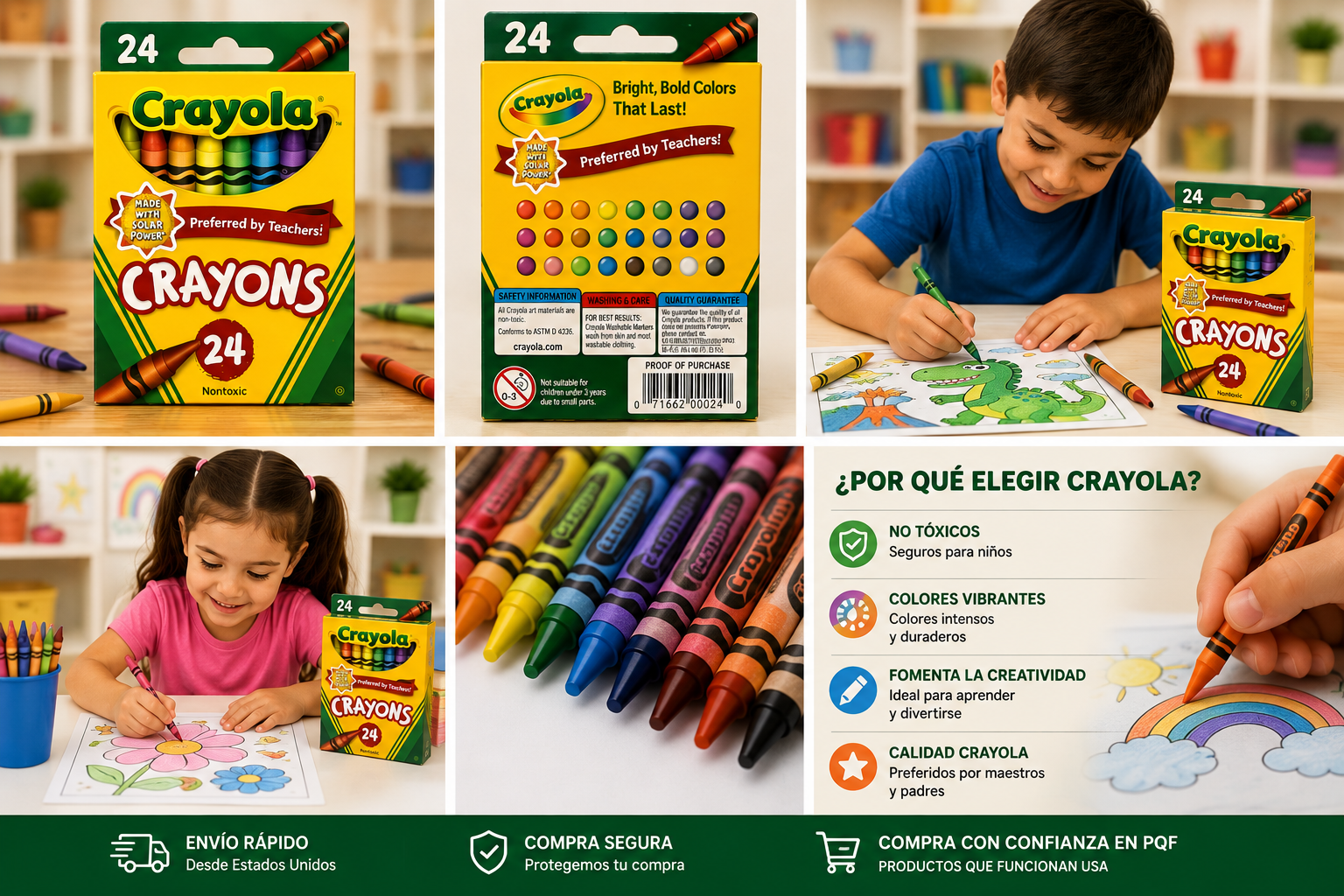 Crayola Crayons 24 Colors – Non-Toxic Coloring Crayons for Kids, School & Crafts