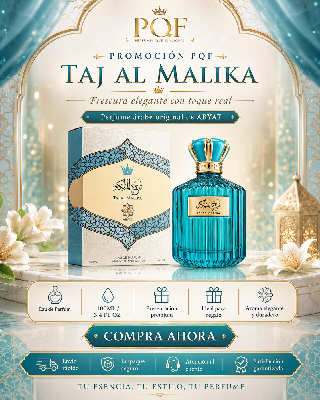 TAJ AL MALIKA Eau de Parfum by Abyat – Arabian Perfume 100ml