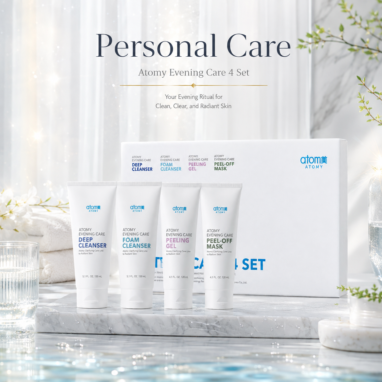 Atomy Evening Care 4 Set completo con caja y 4 tubos