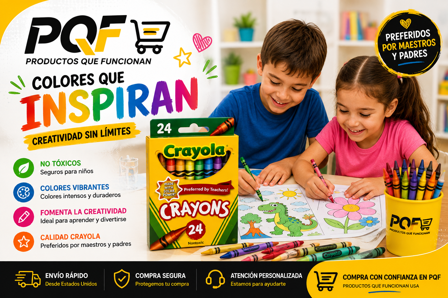 Crayola Crayons 24 Colors – Non-Toxic Coloring Crayons for Kids, School & Crafts