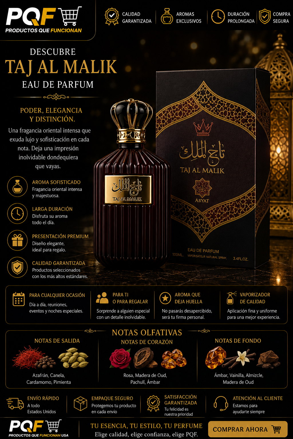 TAJ AL MALIK Eau de Parfum by Abyat – Arabian Perfume 100ml