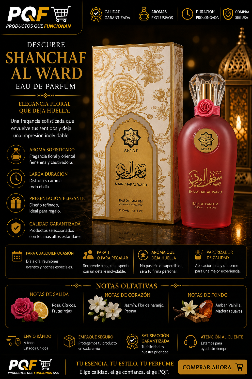 SHANCHAF AL WARD Eau de Parfum by Abyat - Perfume Árabe Floral